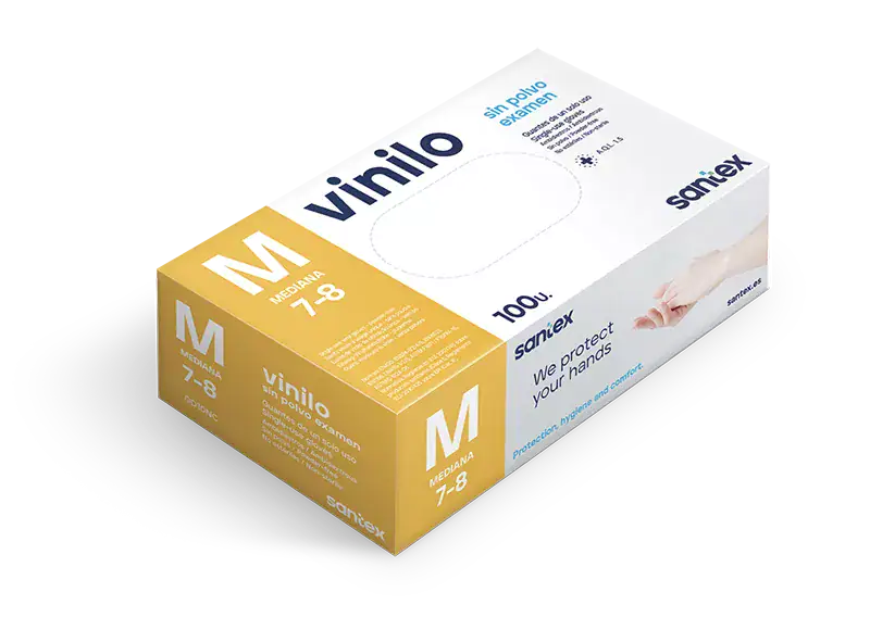 Luvas de Vinil, sem pó, natural, Cx.100