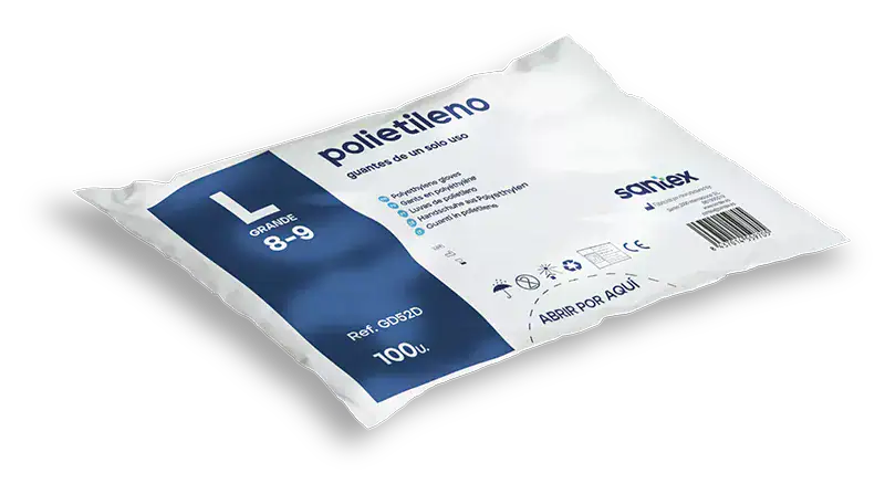 Luvas de Polietileno, Tam. L, 100 bolsas de 100un