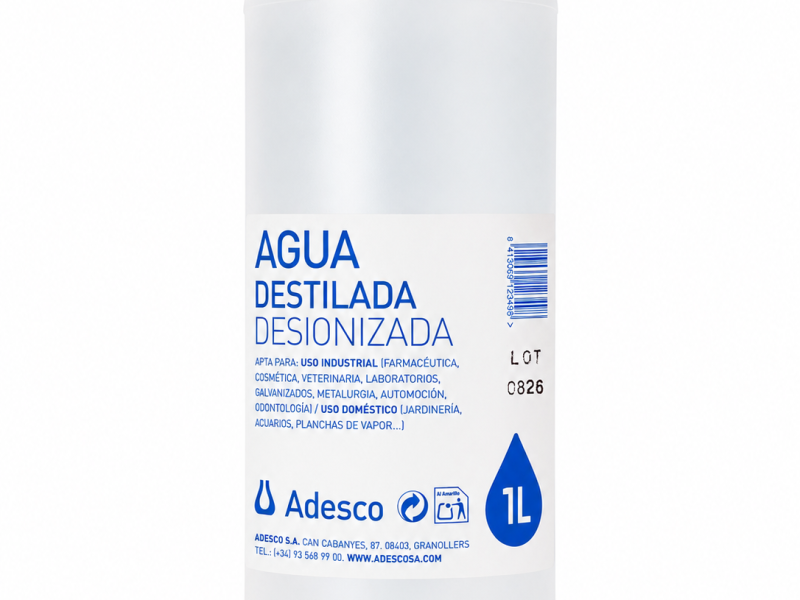 Agua desionizada (destilada) 1L